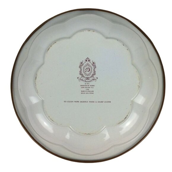 Daher Ware Floral Tin Serving Bowl Brown Orange Made in England 1971 - Picture 2 of 6